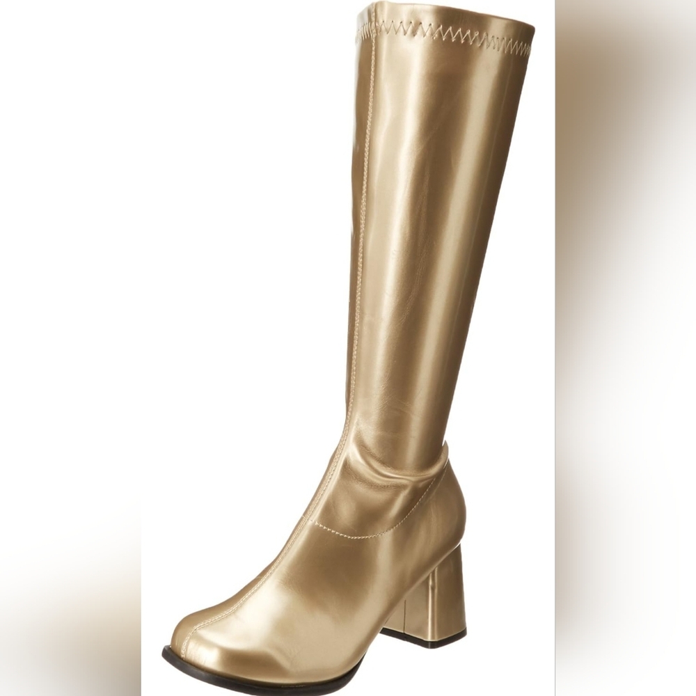 Gold Halloween Gogo Knee High Boots